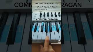 COMME UN OURAGAN -STEPHANIE DE MONACO tutoriel de piano facile#shorts #piano #meme #easy #tutorial