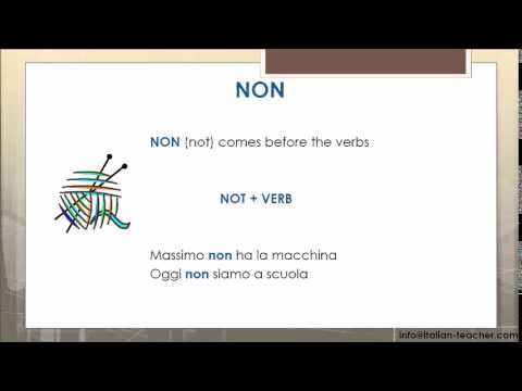 to learn Italian for beginners 28: making sentences negative in Italian