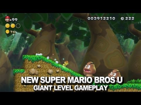 New Super Mario Bros. U - GIANT Level Gameplay (Jungle of the Giants)