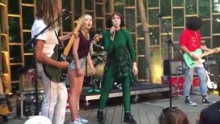 Fiona performing Let Me In WITH Grouplove onstage at Firefly Music Festival