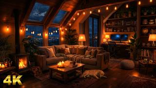 Perfect Stormy Night | Thunderstorm, Rain & Fire Sounds | Cozy Cabin for Deep Sleep