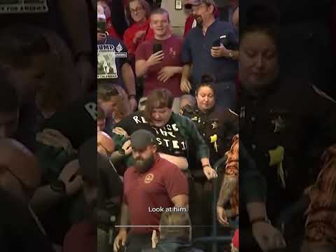 Protester punched at Trump rally as they’re mocked by the president | AJ #shorts