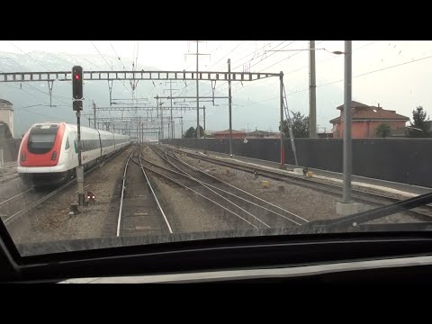 Fahrt im hinteren ICN Führerstand: Lugano - Bellinzona (2015)