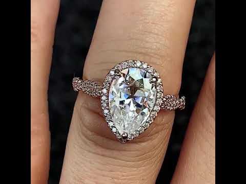 Pear Twisted Cathedral Halo Engagement Ring - enr192-pear ...