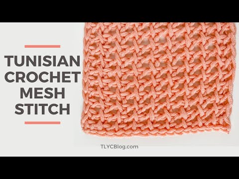Tunisian Crochet Mesh Stitch - Beginner Crochet Stitch Pattern [EASY, BEAUTIFUL STITCH AND NO CURL!]