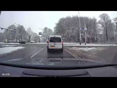 Snow driving in town Soest/Baarn, Netherlands 2025