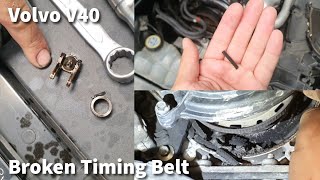 Broken Timing Belt on a Volvo. This is what happens after.