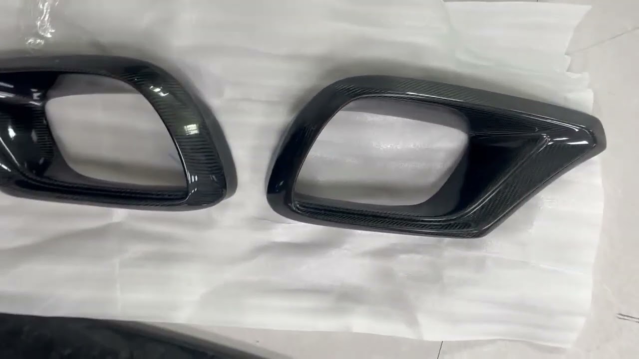 Mercedes S-class W222 2013-2022 Carbon Inserts Front Bumper (for AMG 2018-2021) Video 1