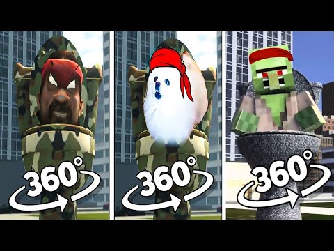 SPOONGE 360 VR - Skibidi Toilet vs Dog Toilet 18 vs Skibidi Toilet Minecraft Villager | 360º VR