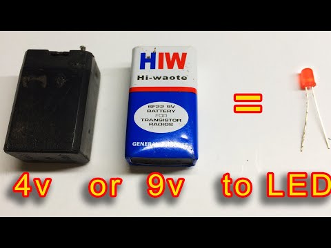 How to connect LED with 9v Battery & 4v Battery