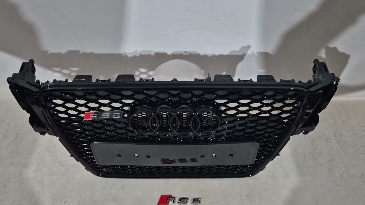 Audi A5 2007-2015 гг. Передняя решетка RS-Style (2007-2011, черная) Video 1