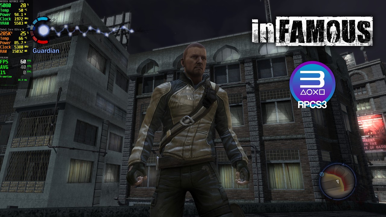 inFamous 4K 60FPS UHD Gameplay | RPCS3 0.0.42-19988 PS3 Emulator PC