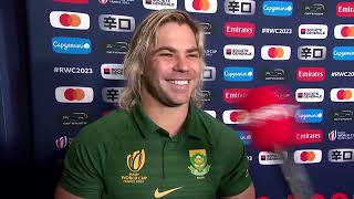 Faf de Klerk reacts to South Africa's RWC loss to Ireland