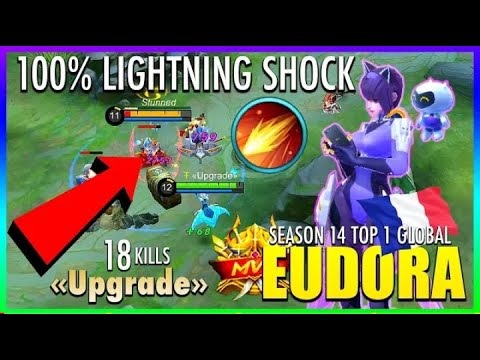 18 KILLS CONTINUES LIGHTING ATTACK | TOP 1 GLOBAL EUDORA BY UPGRADE