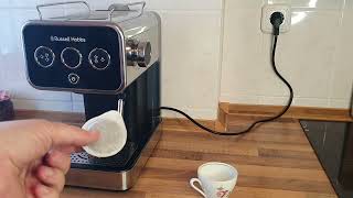 Russell Hobbs Espressomaschine Siebträgermaschine Distinction Edelstahl Schwarz, Etwas enttäuschende