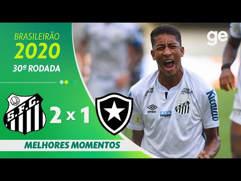 SANTOS 2 X 1 BOTAFOGO | MELHORES MOMENTOS | 30ª RODADA BRASILEIRÃO 2020 | ge.globo