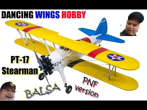 Boeing PT-17 Stearman 1600mm 6S power Balsa PNP by Dancing Wings Hobby Unboxing