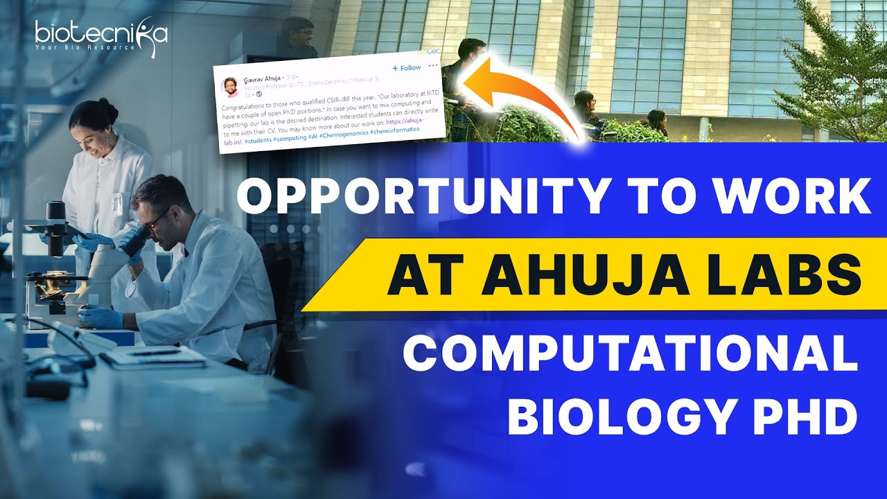 Opportunity to Work at Ahuja Labs - Computational Biology PhD