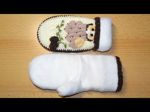 Как сделать подкладку из флиса в варежки