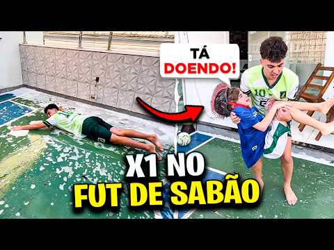MACHUCAMOS FEIO JOGANDO X1 NA QUADRA COM SABÃO! 🤕