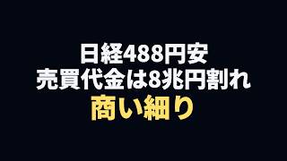 日経488円安でも売買代金は3カ月半ぶり8兆円割れ NVIDIA決算前の日本株に学ぶ『商い細り』の正体