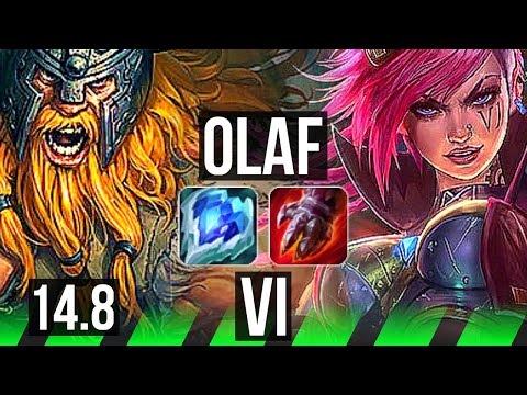 OLAF vs VI (JGL) | 10 solo kills, 68% winrate, Legendary, 18/4/6 | EUW Grandmaster | 14.8