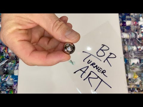 Painting With A Marble | Acrylic Pouring Fluid Art Using Metallics