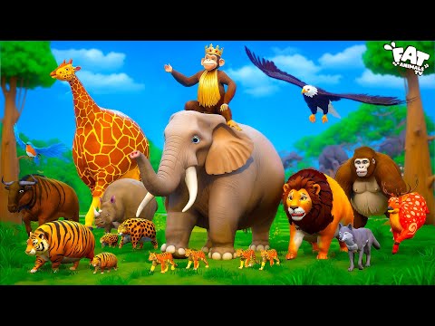 King Monkey's Magical Reign: Wild Animals Turn into Servants | Funny Animal Kingdom!