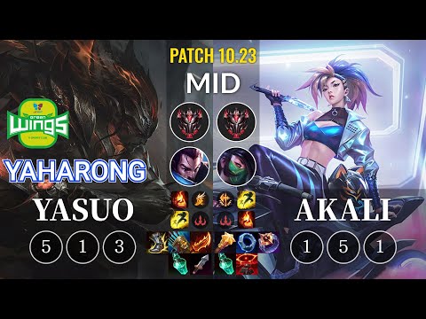 JAG Yaharong Yasuo vs Akali Mid - KR Patch 10.23
