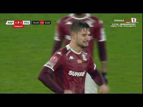GOOOL! Rapid - FCU Craiova 4-3. Burmaz dă lovitura în prelungiri, după o nouă gafă a lui Gurău