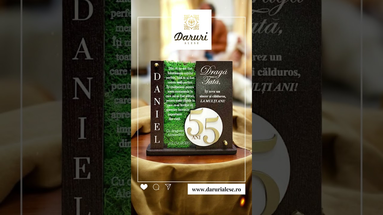 Thumbnail video Cadou personalizat cu licheni- Trofeu pentru tata