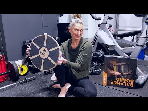 URBNFit Balance Board Trainer Wooden Wobble Balancing Board for Core Stability, Strength Training