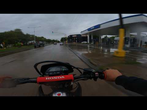 Trayecto Reconquista - Avellaneda (Sta Fe) por Ruta 11 - Honda Tornado 250 POV 4K GoPro Dia lluvioso
