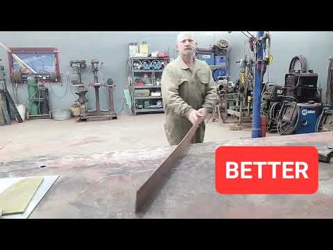 Straightening bowed steel flatbar