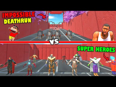 IMPOSSIBLE AVENGERS DEATHRUN in Animal Revolt Battle Simulator with SHINCHAN and CHOP