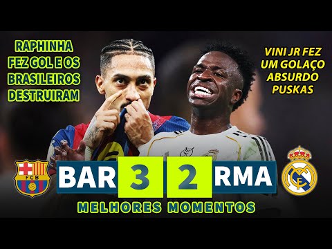 Raphinha scored 2 goals and Vini Jr. scored a Puskás Award | Barcelona vs Real Madrid | Highlight...
