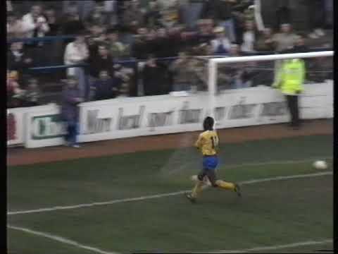 Wayne Fairclough scores against Shrewsbury in 1991