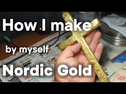 [9] How to cast Nordic Gold by myself and two casting experiments on cement and plaster mold
