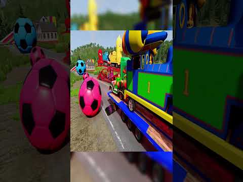 Big & Small Choo-Choo McQueen Boy, King Dinoco Pixar Car,Tow Mater vs DOWN OF DEATH BeamNG.Drive #9
