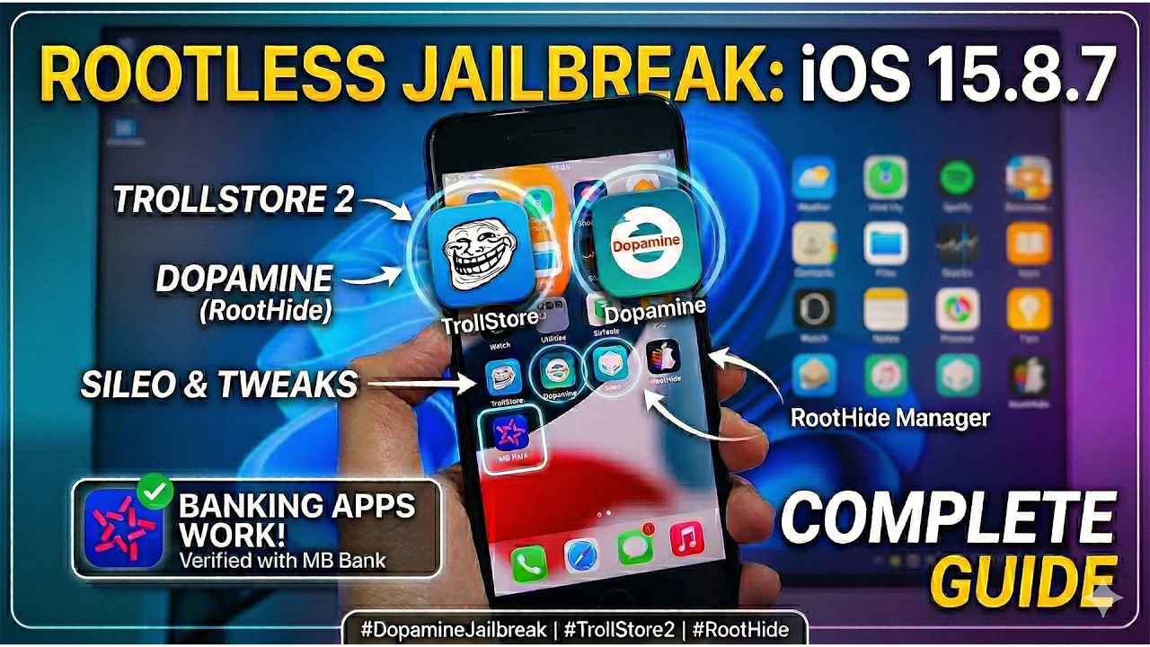 How to Jailbreak iOS 15.8.7 | Dopamine RootHide (iPhone 6s/7/Plus)