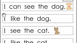 Very first sight word sentences 6 the