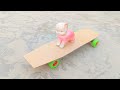 How To Make A Skateboard From Cardboard Made At Home Science Project Crafting Artful Hands