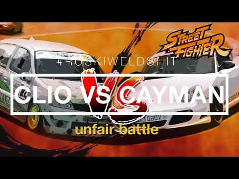 Clio 172 turbo vs Cayman S 987. track battle at Brands Hatch. who is faster?