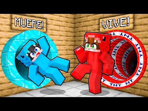 SI ELIGES EL TOBOGÁN INCORRECTO, MUERES - Minecraft