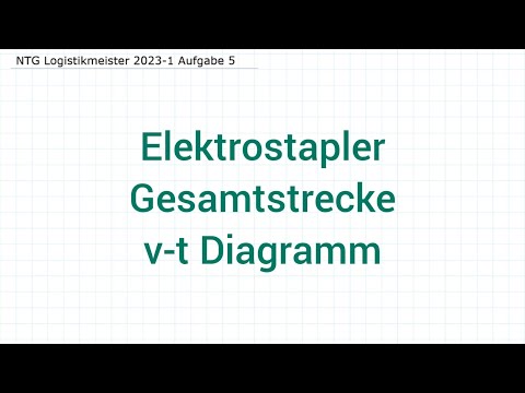 NTG Logistikmeister 2023-1 Frühjahr Aufgabe 5 - Elektrostapler, Gesamtstrecke, Weg-Zeit Diagramm