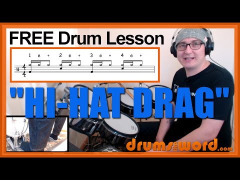 ★ Hi-Hat Drag ★ FREE Beginner Video Drum Lesson | How To Play DRUM BEAT