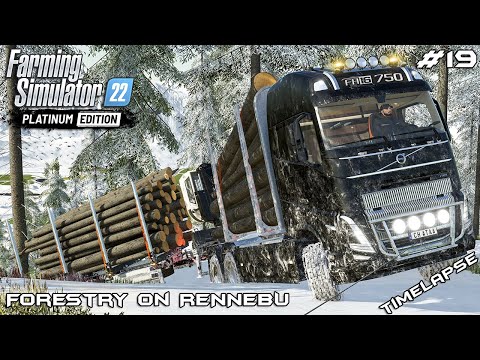 VOLVO in DEEP SNOW with CHAINS and WINCH | Forestry on RENNEBU | FS22 Platinum Edition | Episode 19