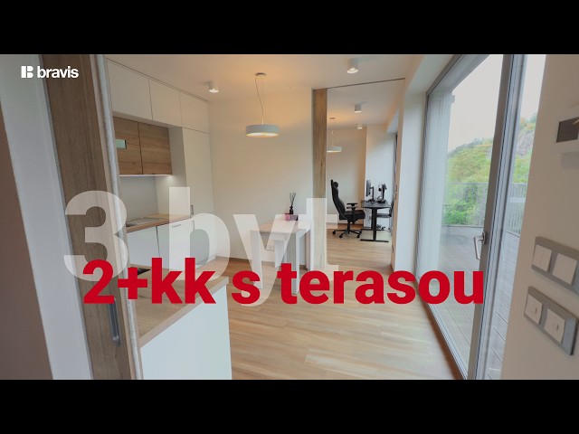 Prodej moderního bytu 2+kk s prostornou terasou a klimatizací, Brno - Královo Pole, ulice Myslínova
