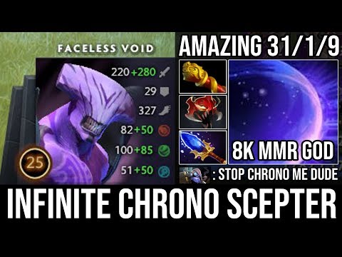 Crazy 8000 MMR Faceless Void - Infinite Chrono with Scepter 1Kill Per Min & 100% Counter ALL DotA 2