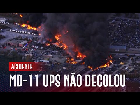 MD-11 Da UPS se acidentou na decolagem de Louisville #LiveExtra